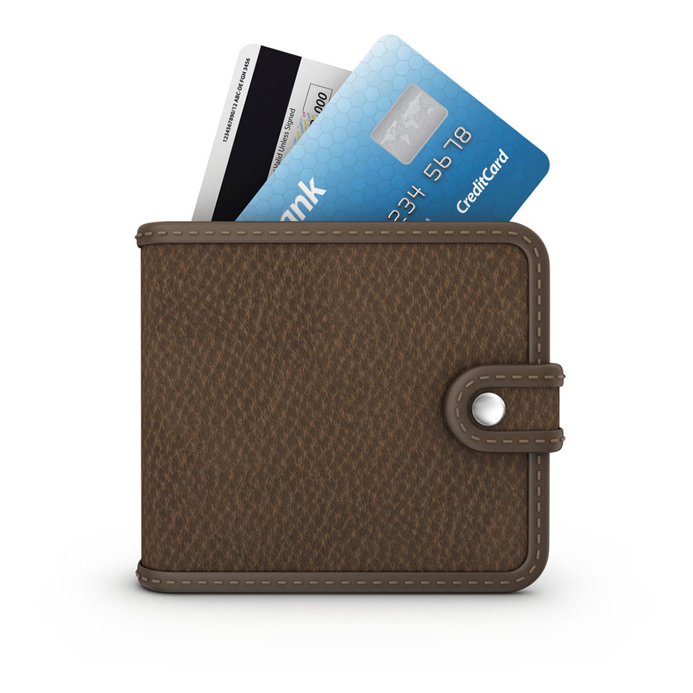 credit cards in a wallet